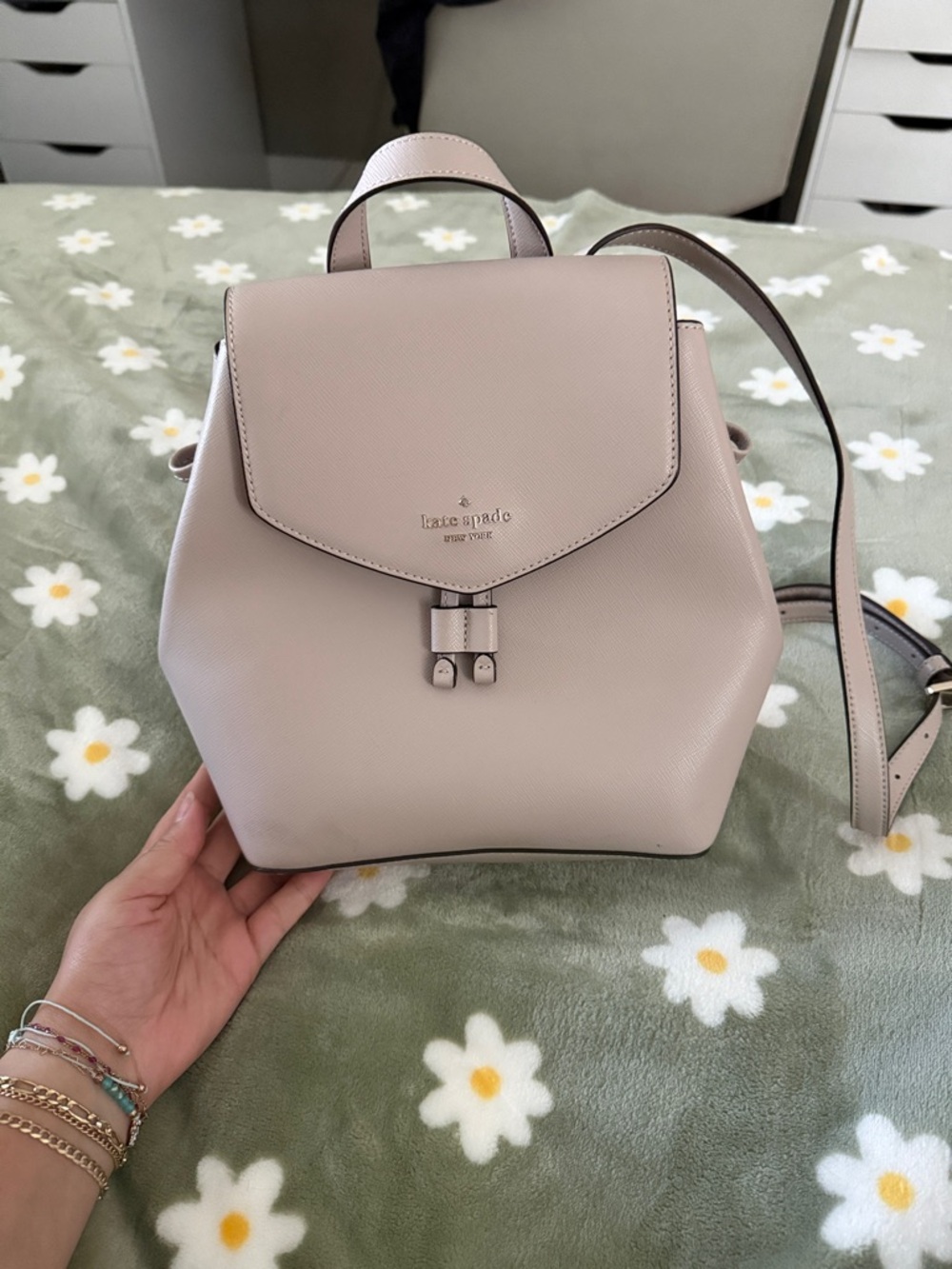 kate spade Saffiano Leather Mini Backpack in Light Blush